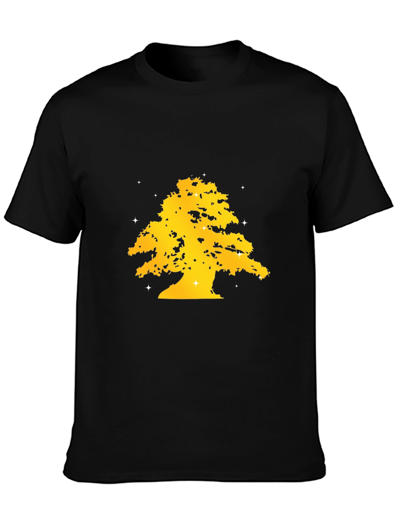 Golden Tree Graphic Black T-Shirt