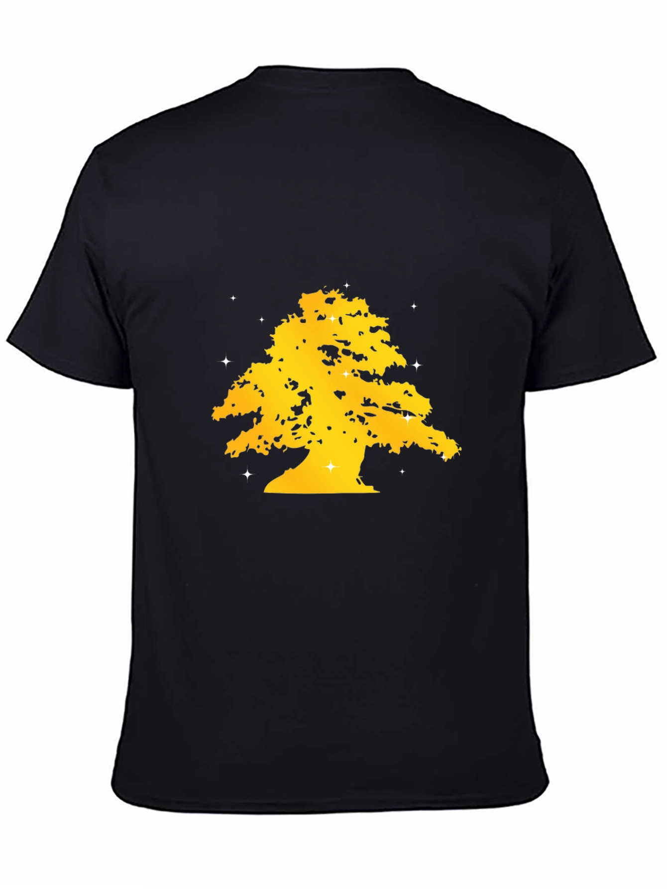 Golden Tree Graphic Black T-Shirt
