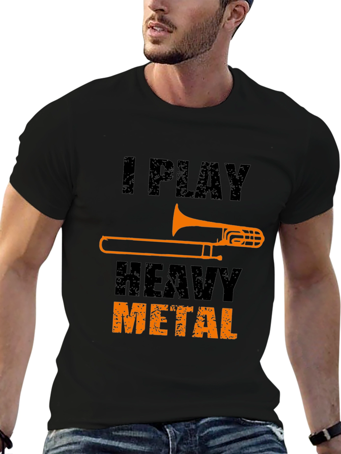 I Play Heavy Metal Trombone Graphic T-Shirt