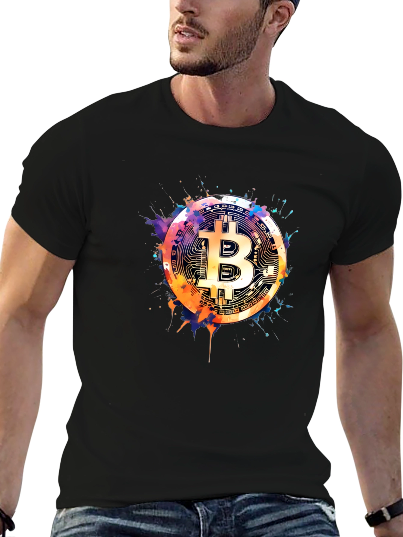 Bitcoin Art Black T-Shirt - Crypto Currency Tee