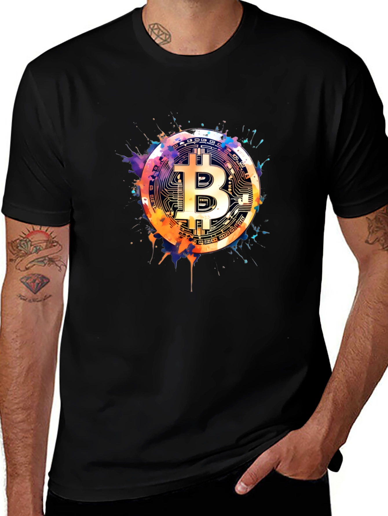 Bitcoin Art Black T-Shirt - Crypto Currency Tee