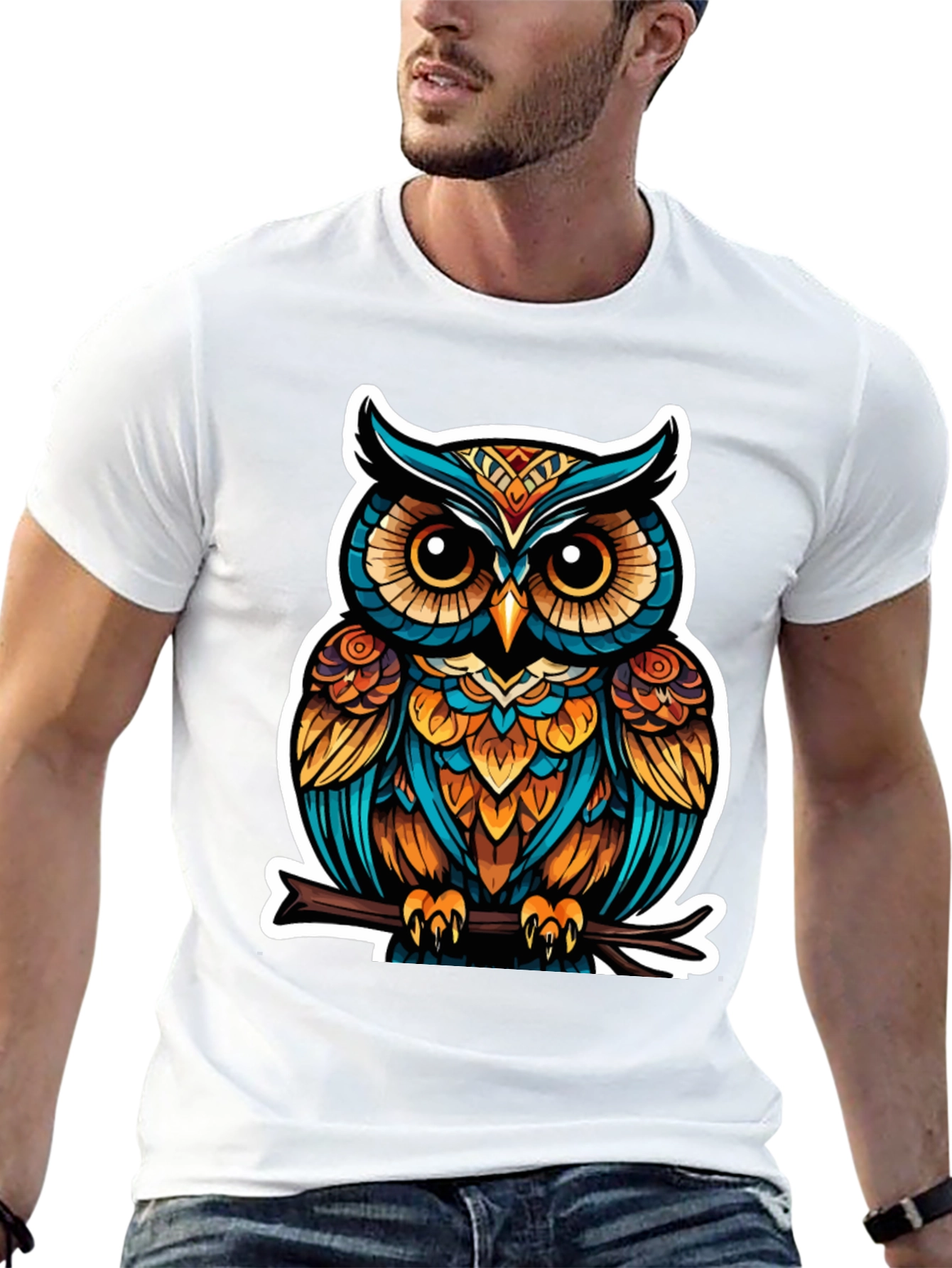 Stylish Owl Graphic Tee - Unique Bird Design