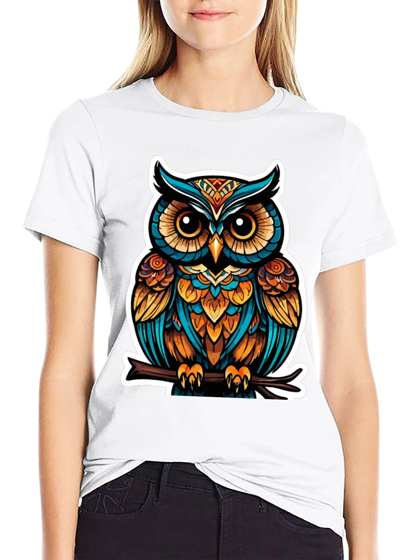 Stylish Owl Graphic Tee - Unique Bird Design
