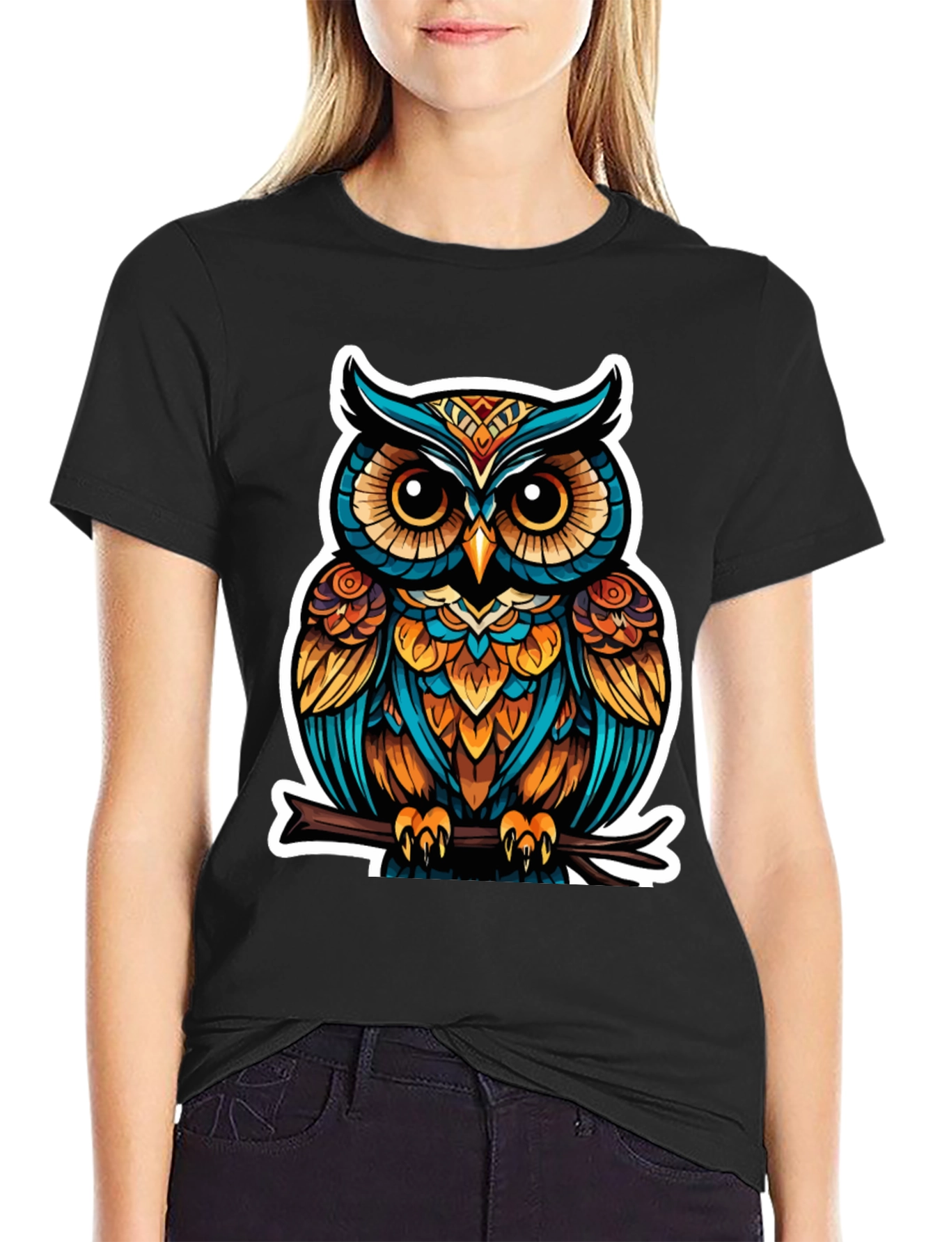 Stylish Owl Graphic Tee - Unique Bird Design