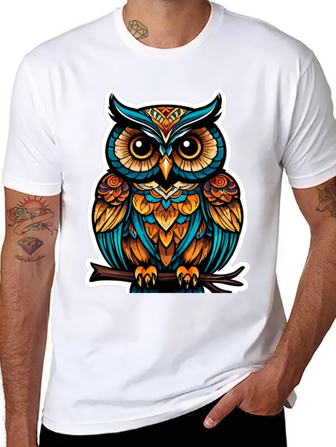 Stylish Owl Graphic Tee - Unique Bird Design
