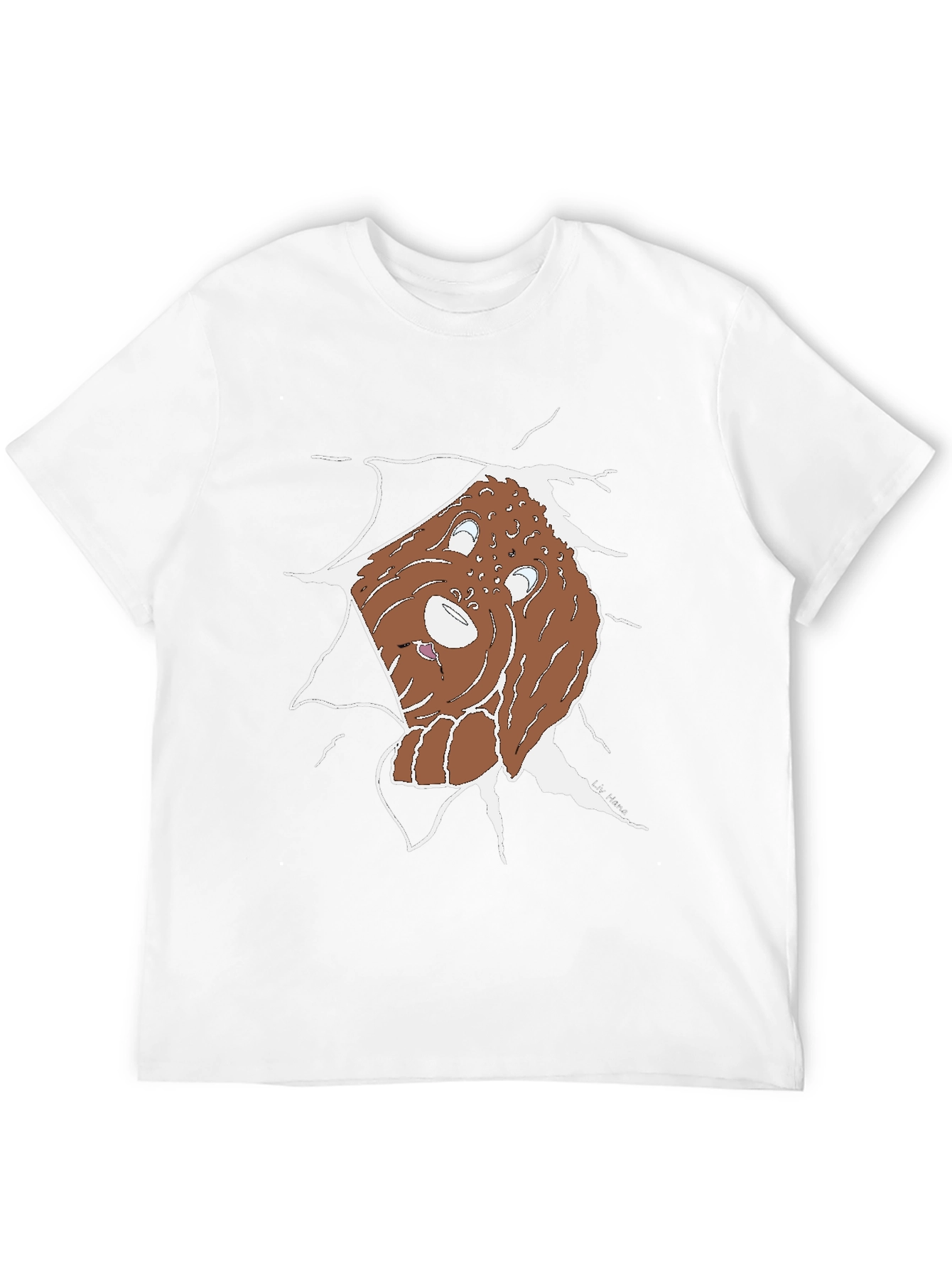 Ripped Dog Graphic Tee - Unique Cartoon Style