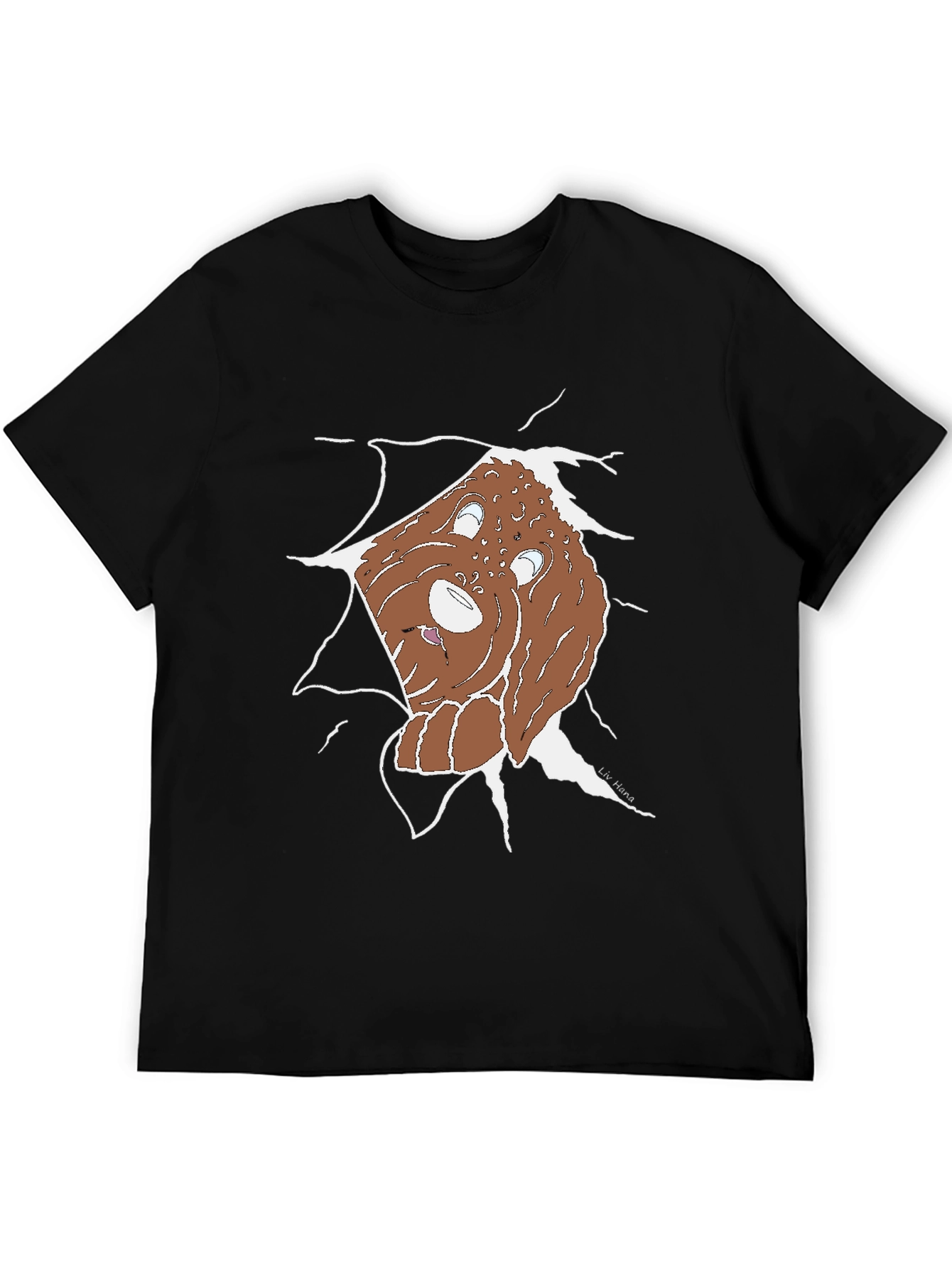 Ripped Dog Graphic Tee - Unique Cartoon Style