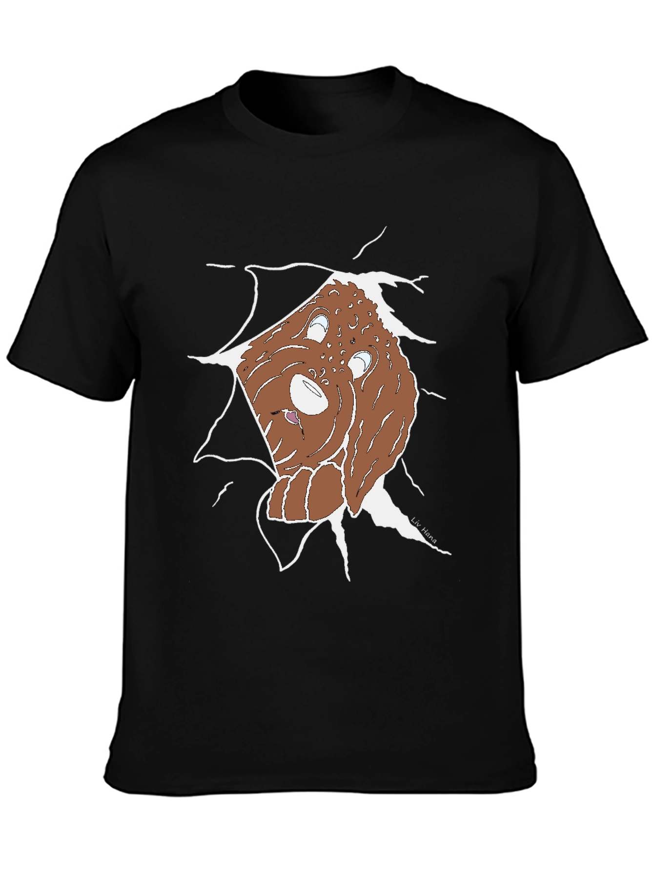 Ripped Dog Graphic Tee - Unique Cartoon Style