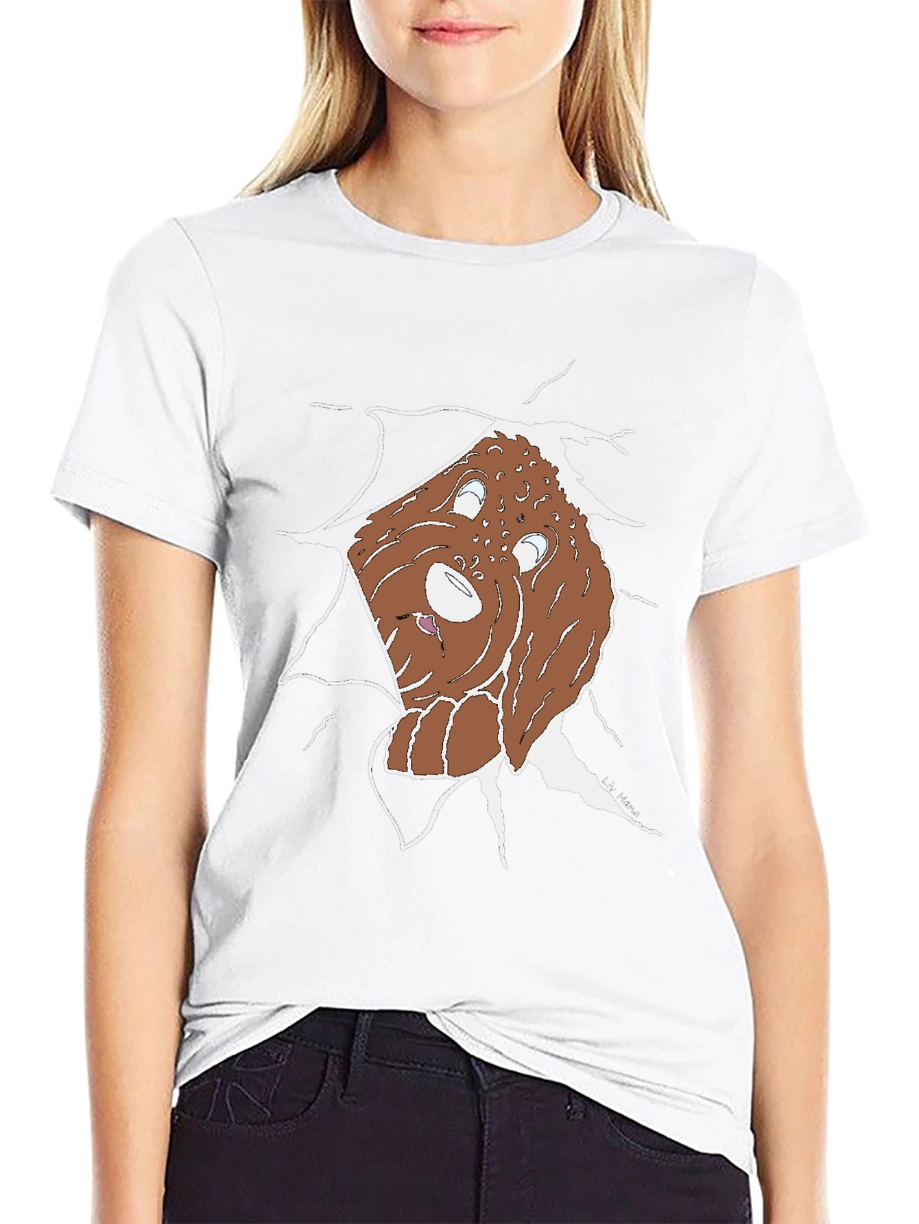 Ripped Dog Graphic Tee - Unique Cartoon Style