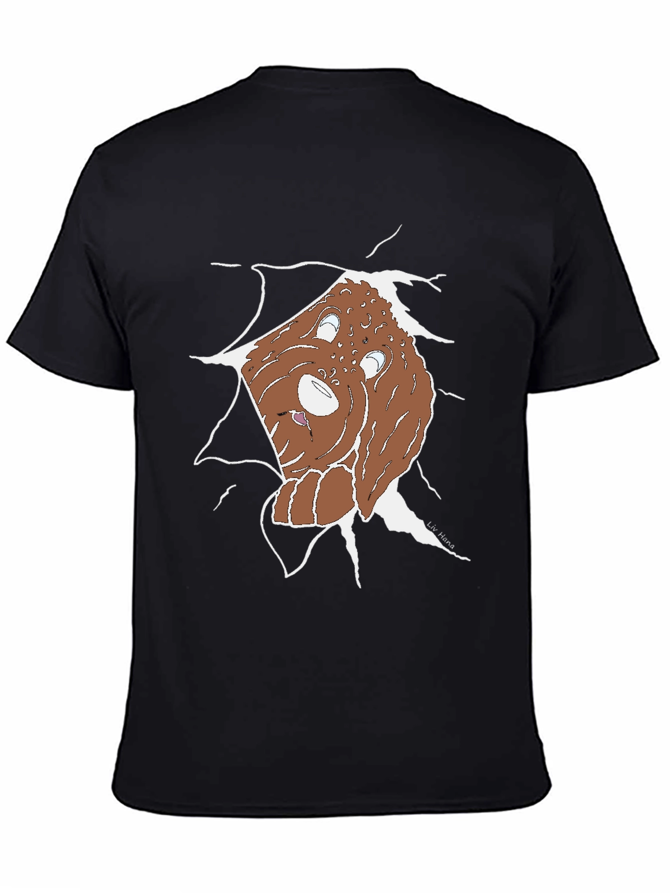 Ripped Dog Graphic Tee - Unique Cartoon Style
