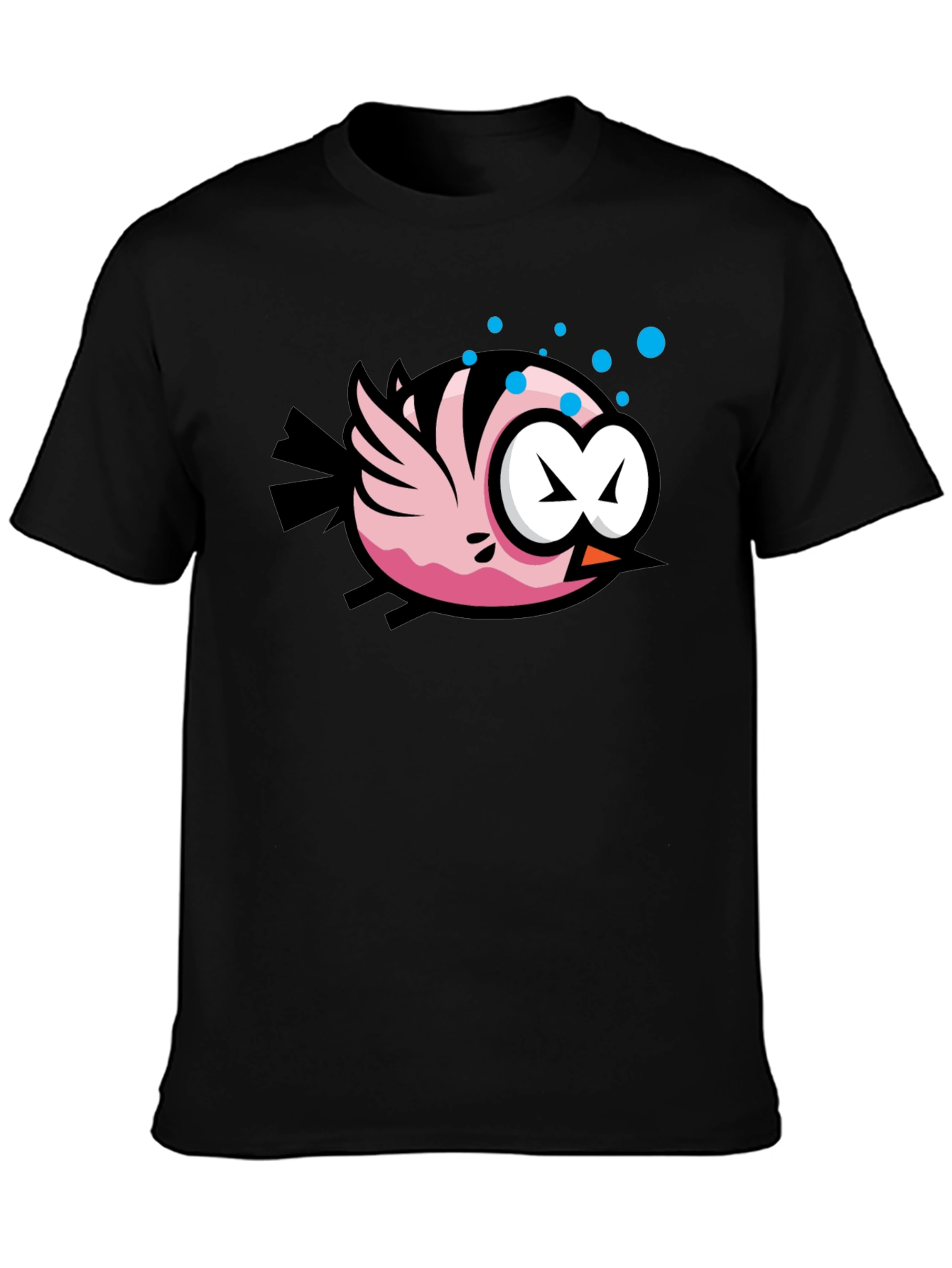 Cartoon Fish Black T-Shirt