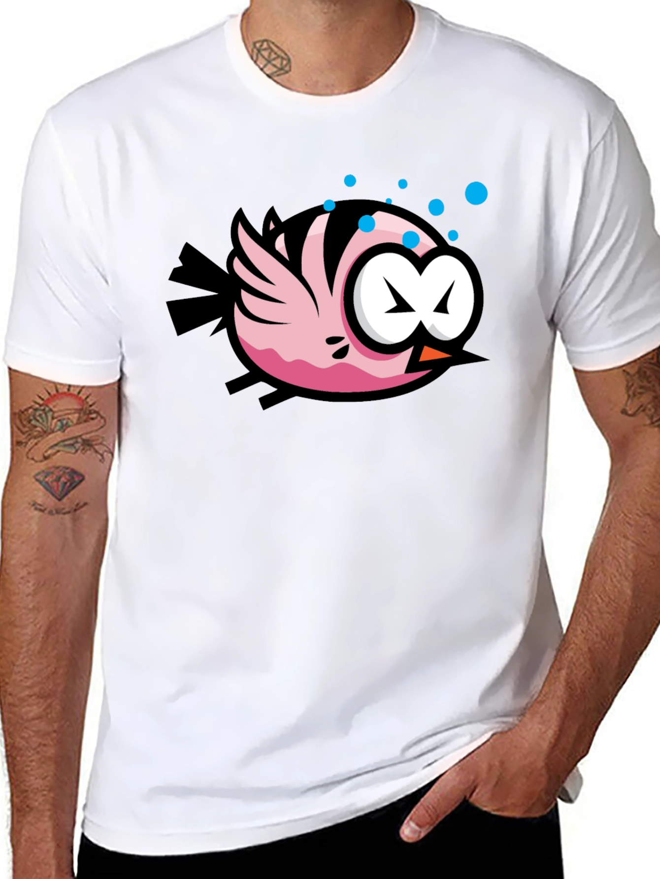 Cartoon Fish Black T-Shirt