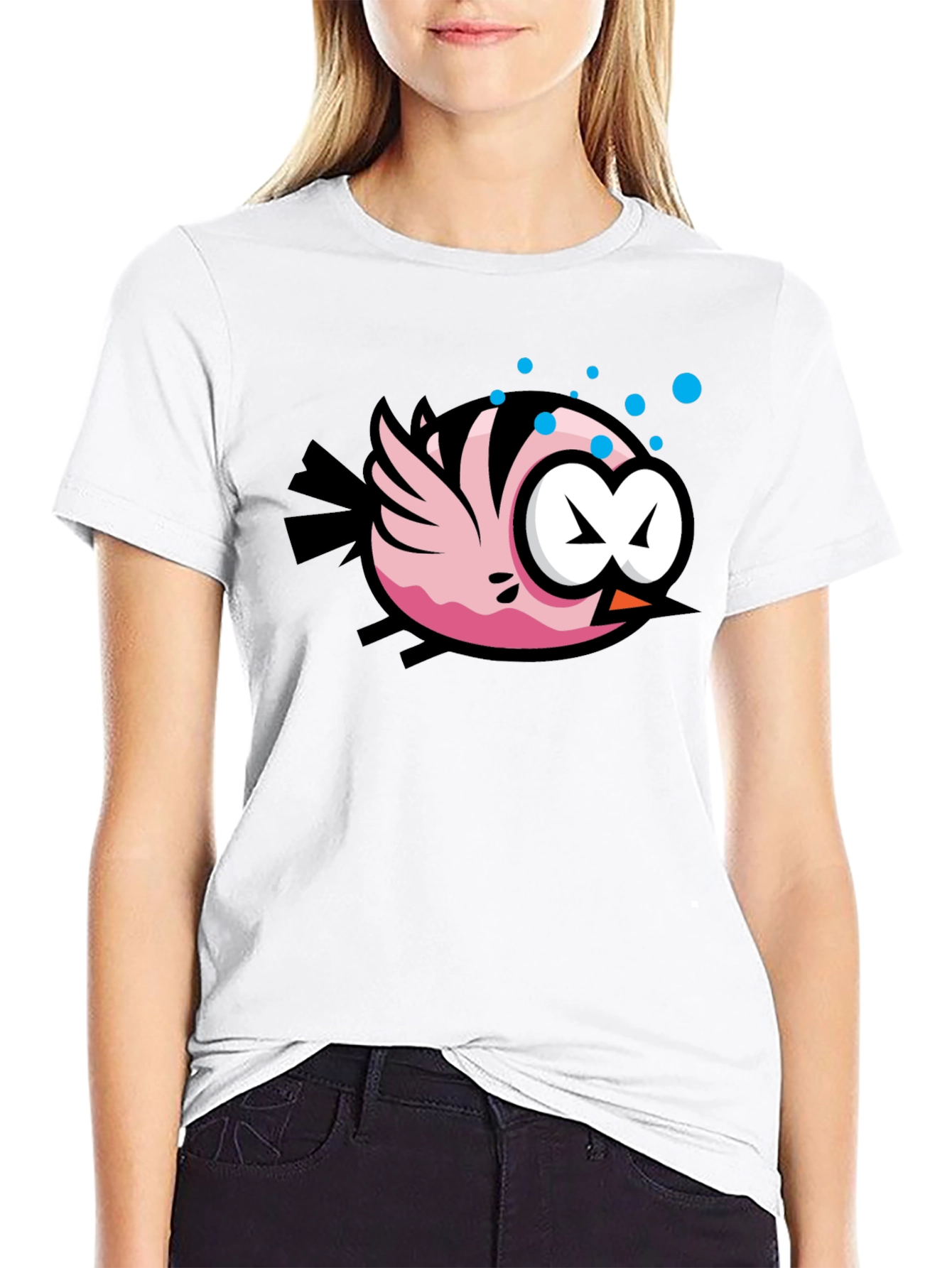 Cartoon Fish Black T-Shirt