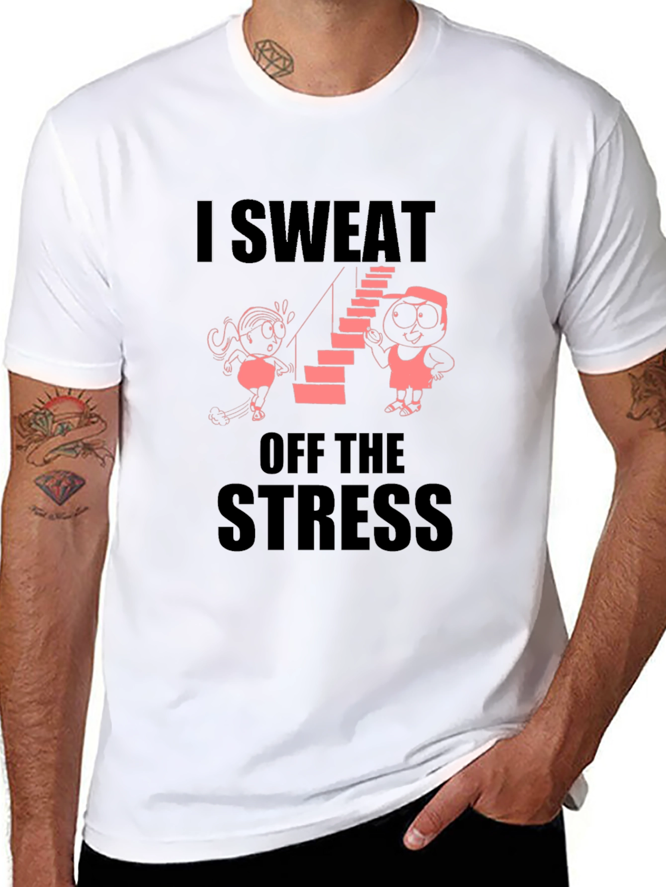 I Sweat Off the Stress Graphic T-Shirt