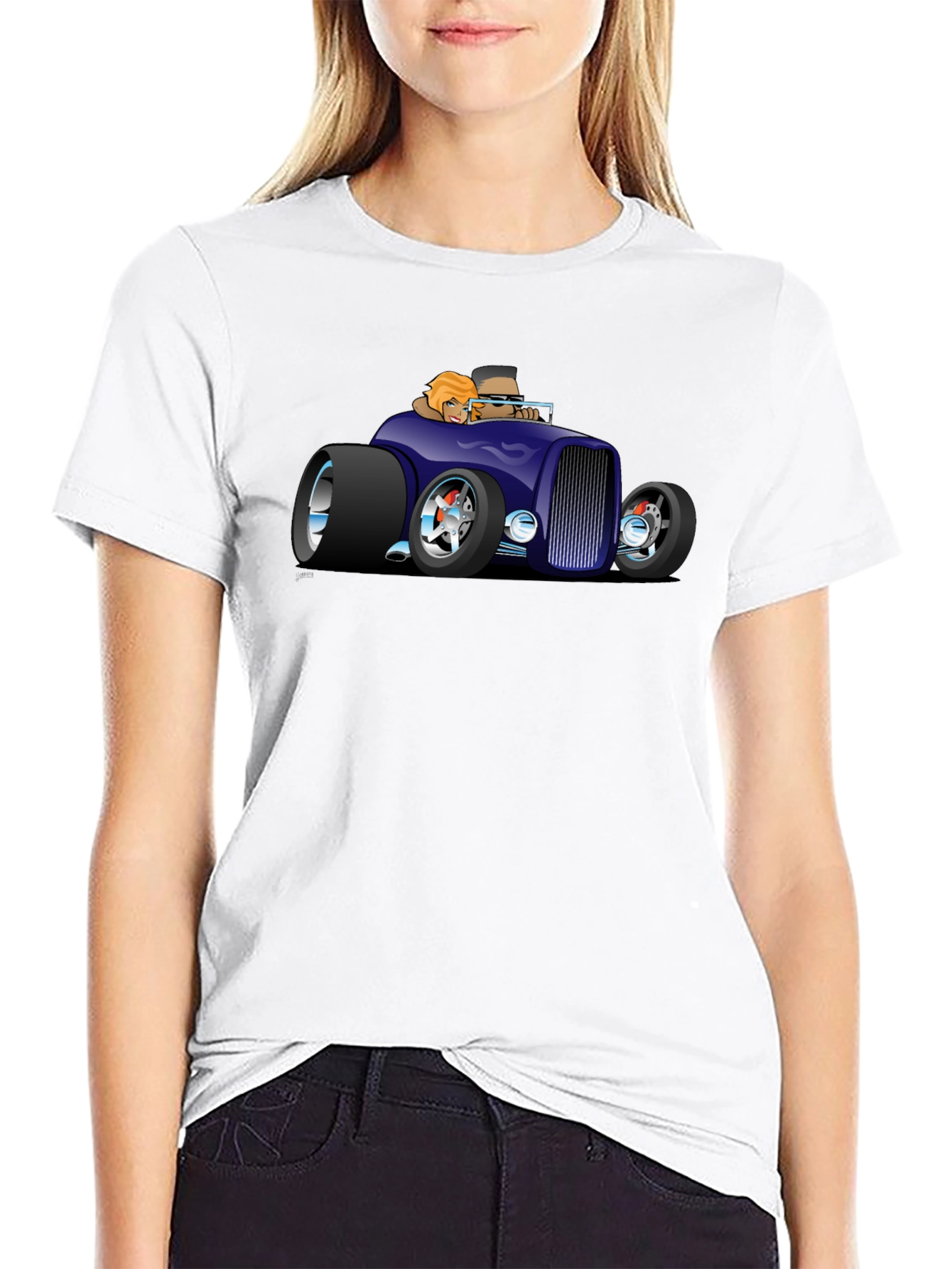 Cool Car Cartoon Graphic T-Shirt