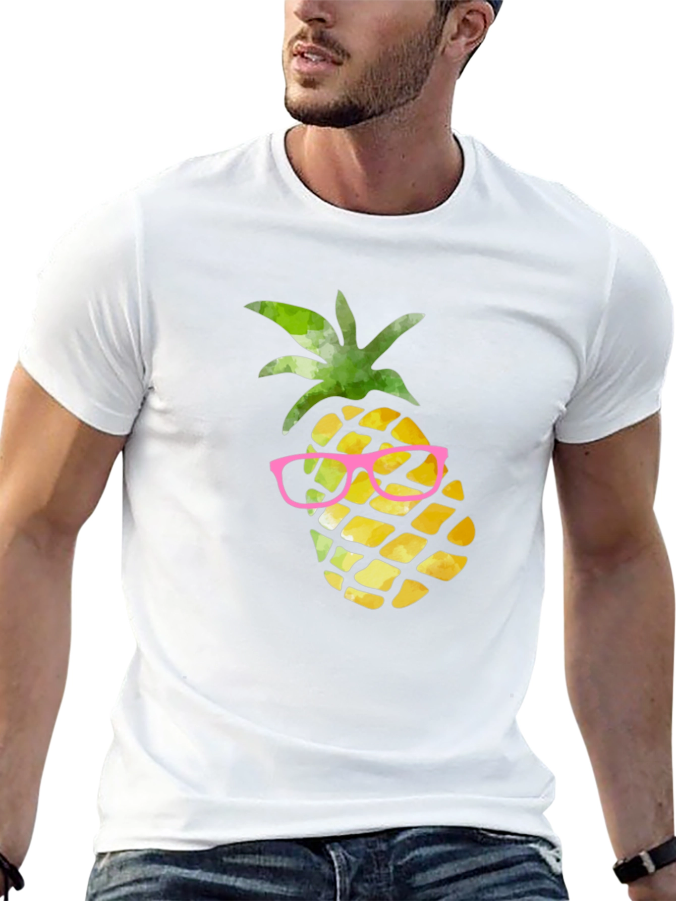 Pineapple in Glasses Graphic Tee - Black