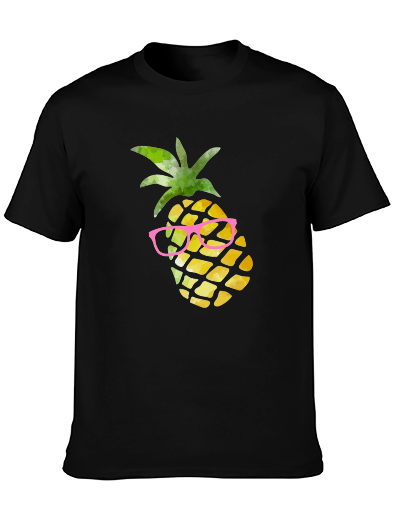 Pineapple in Glasses Graphic Tee - Black