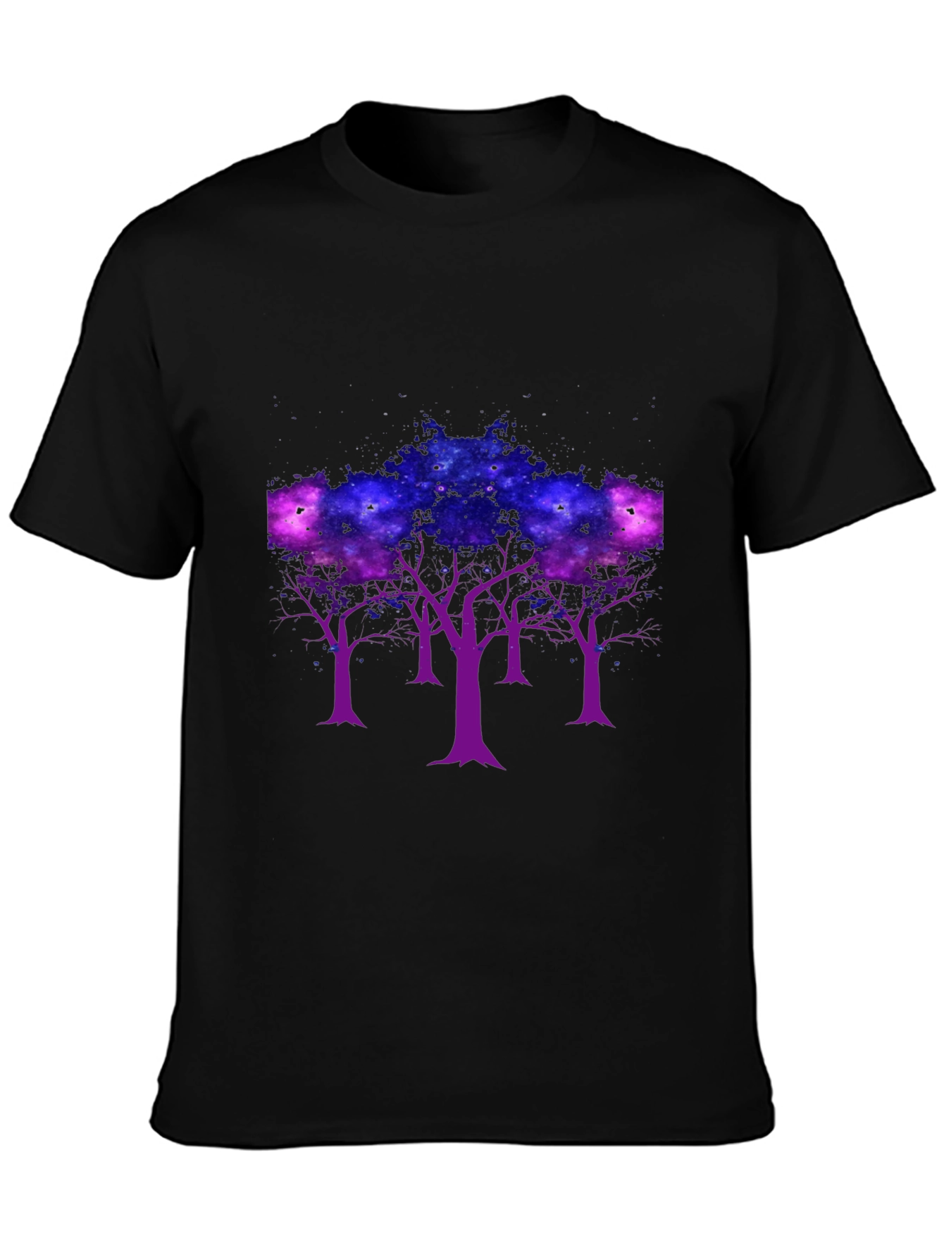 Galaxy Trees Graphic Tee - Black