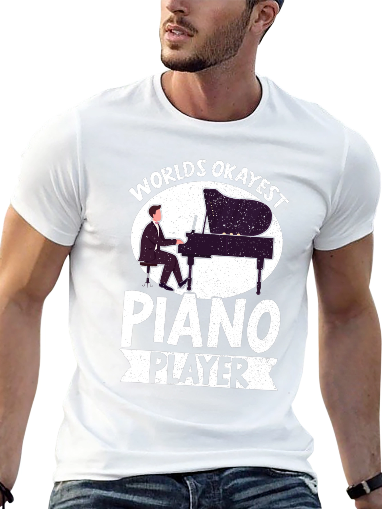 Worlds Okayest Piano Player Graphic T-Shirt