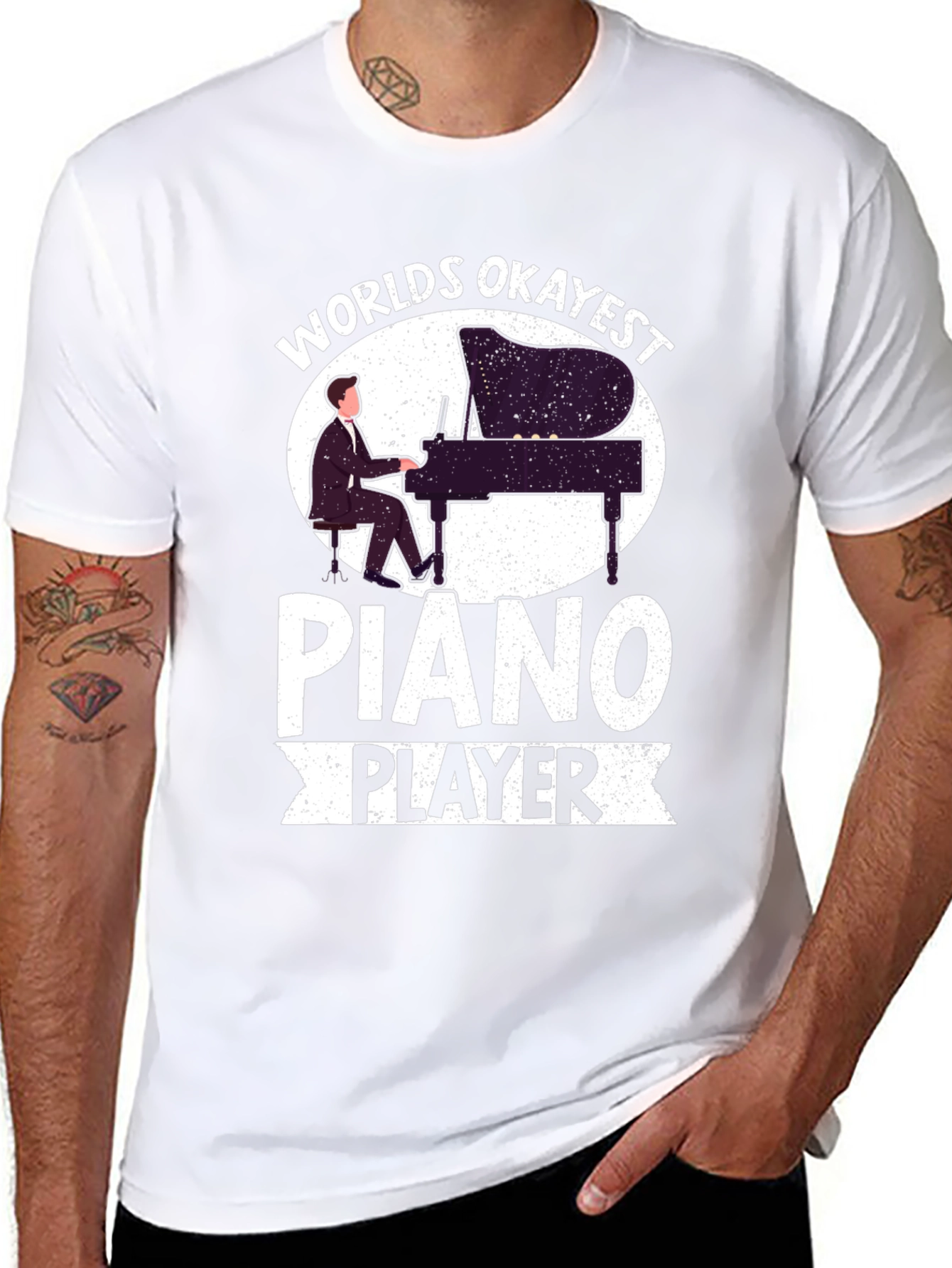 Worlds Okayest Piano Player Graphic T-Shirt