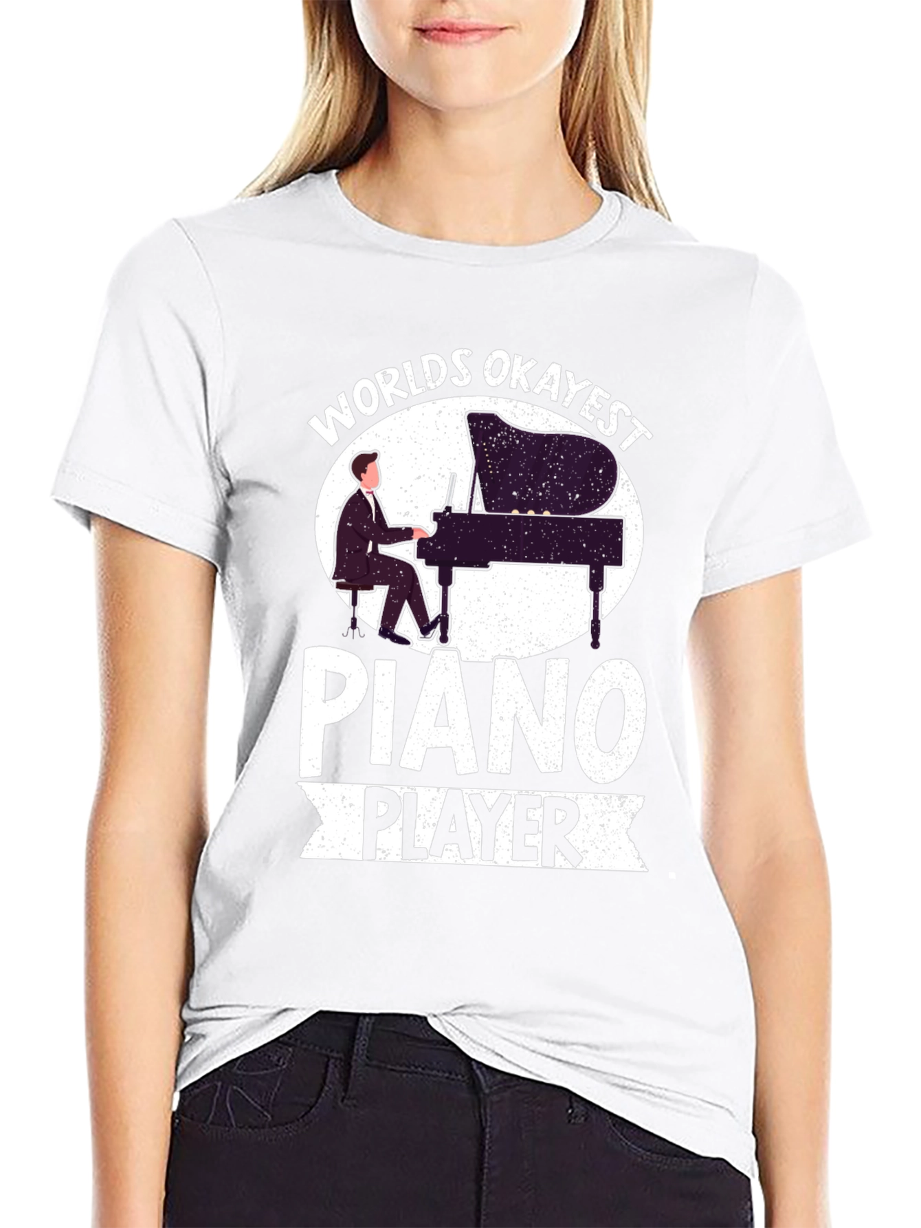 Worlds Okayest Piano Player Graphic T-Shirt