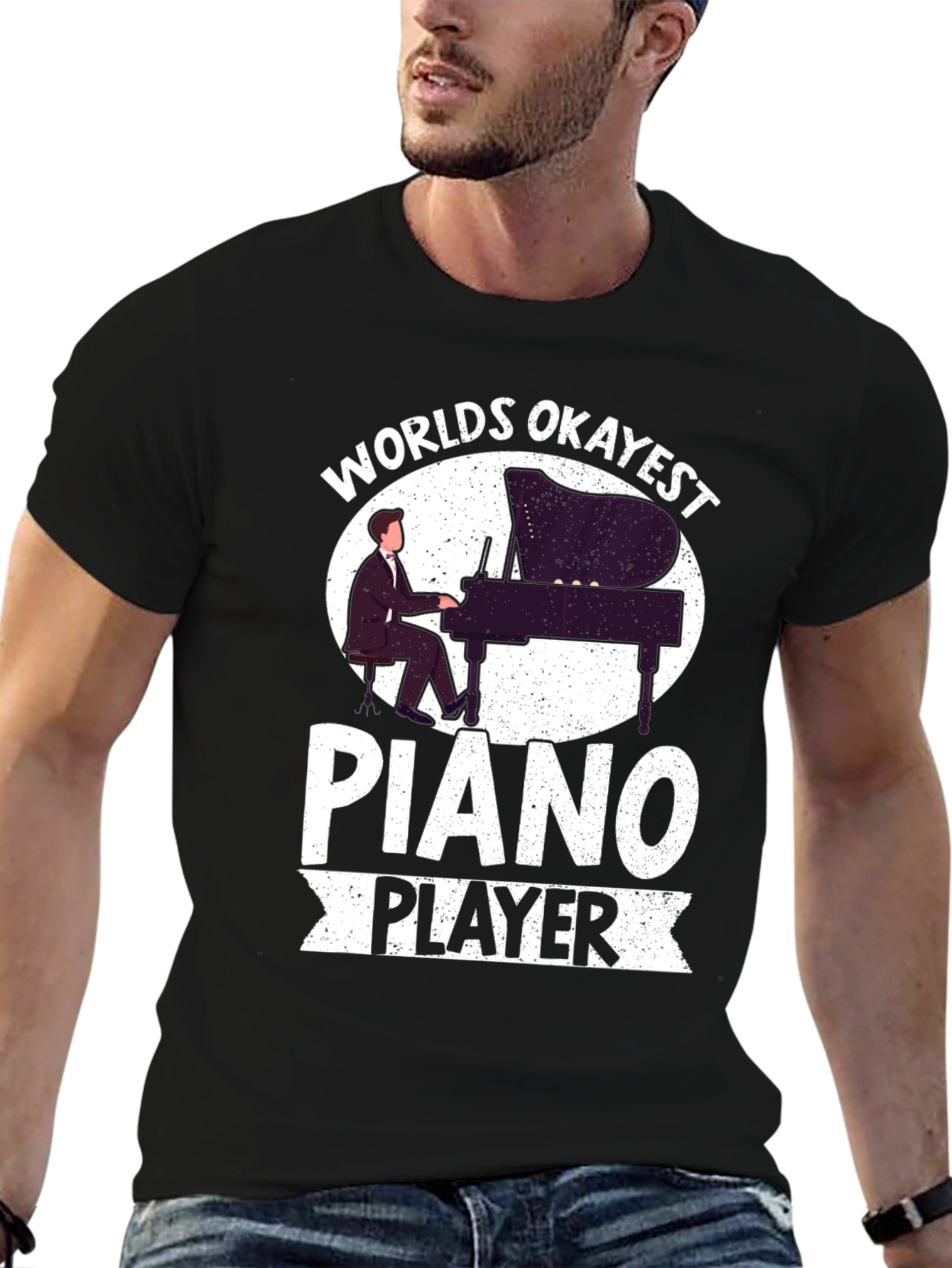 Worlds Okayest Piano Player Graphic T-Shirt