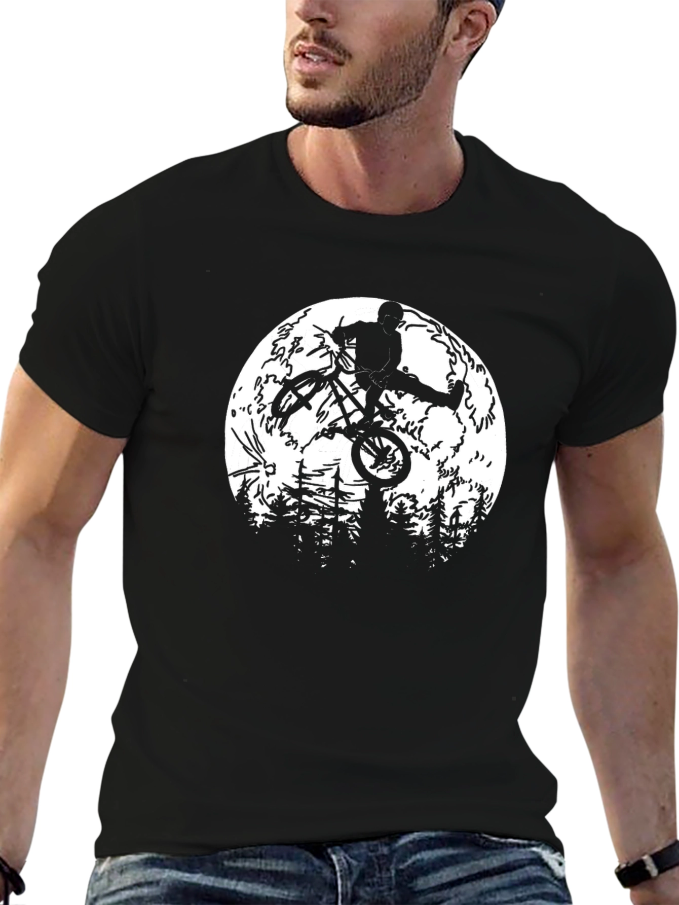 BMX Moon Jump Mens Black Graphic Tee