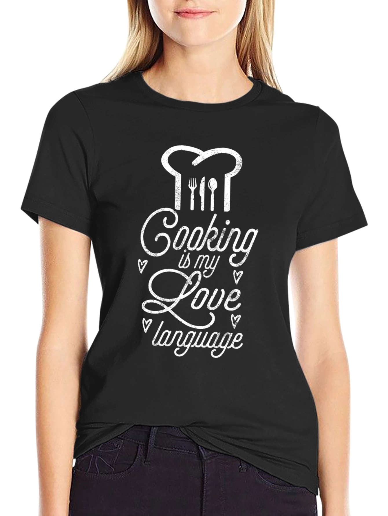 Cooking is My Love Language Black T-Shirt