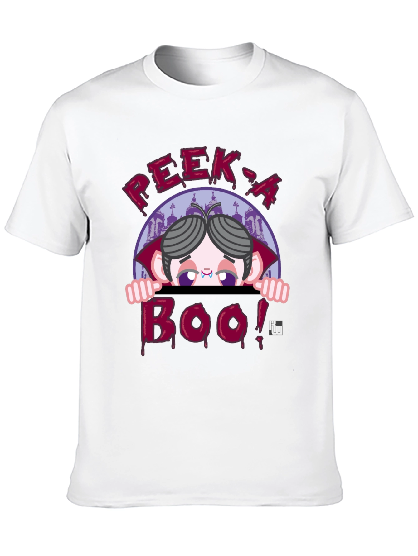 Peek-a-Boo Vampire Graphic T-Shirt