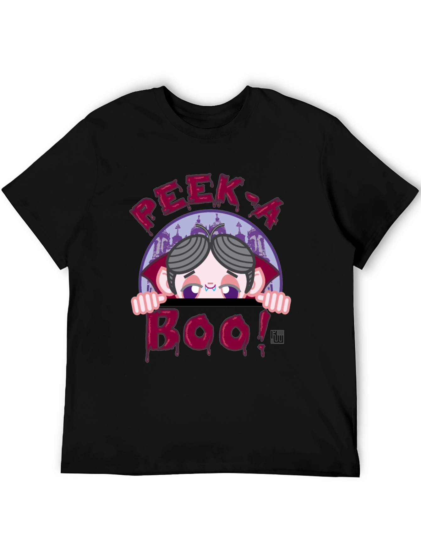 Peek-a-Boo Vampire Graphic T-Shirt