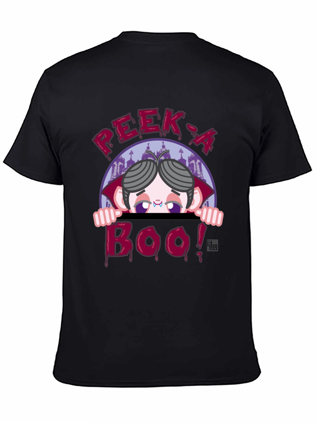 Peek-a-Boo Vampire Graphic T-Shirt