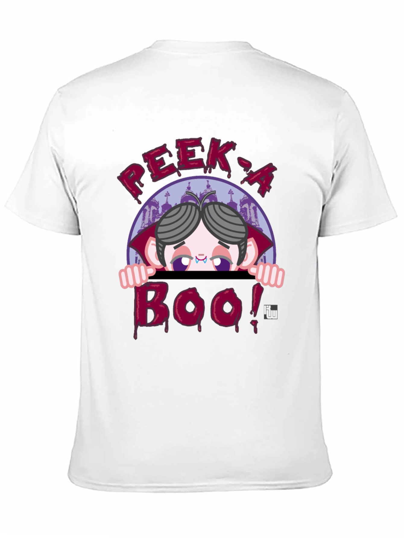 Peek-a-Boo Vampire Graphic T-Shirt