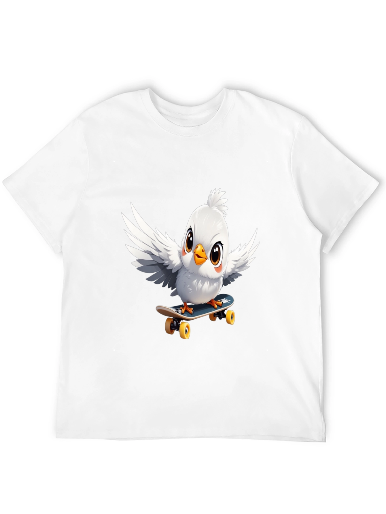 Skateboarding Bird Graphic Tee - Cool Cotton T-Shirt