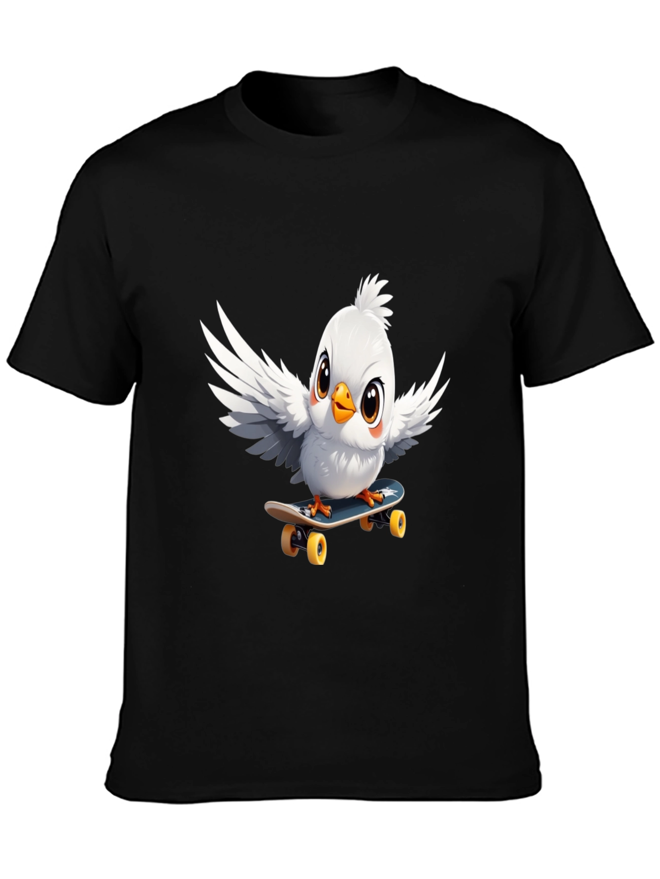 Skateboarding Bird Graphic Tee - Cool Cotton T-Shirt