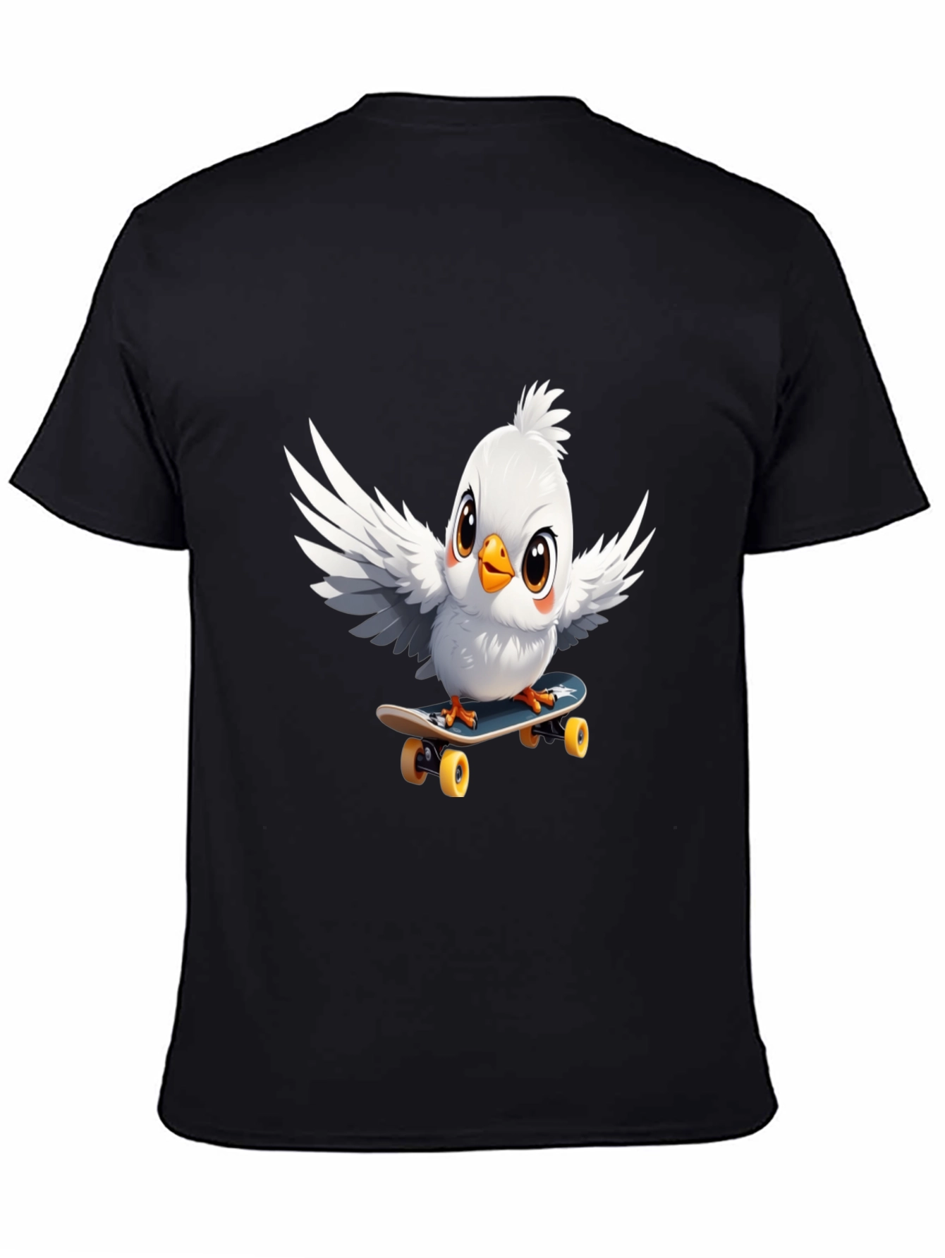 Skateboarding Bird Graphic Tee - Cool Cotton T-Shirt