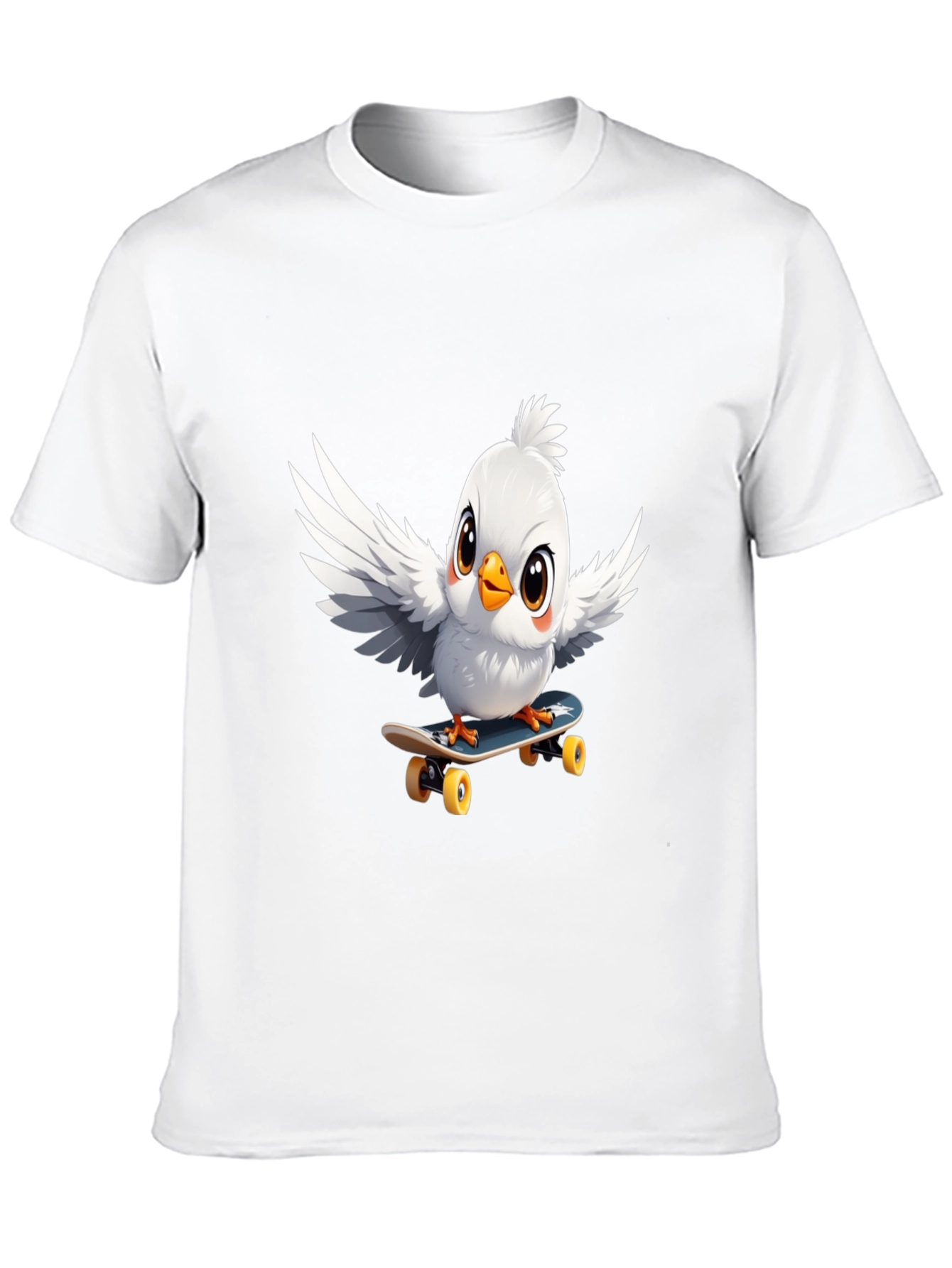 Skateboarding Bird Graphic Tee - Cool Cotton T-Shirt