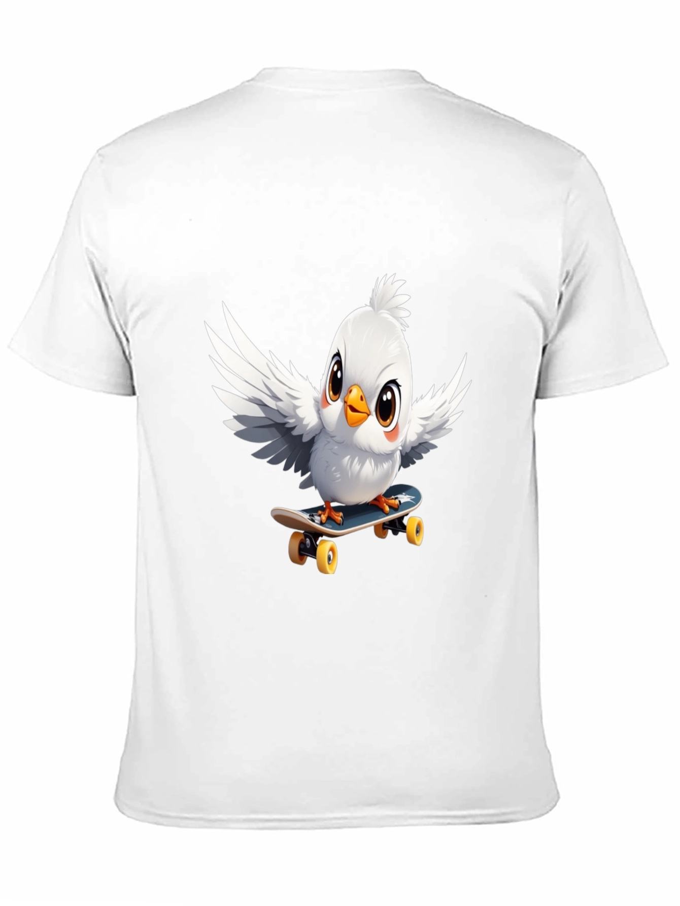 Skateboarding Bird Graphic Tee - Cool Cotton T-Shirt