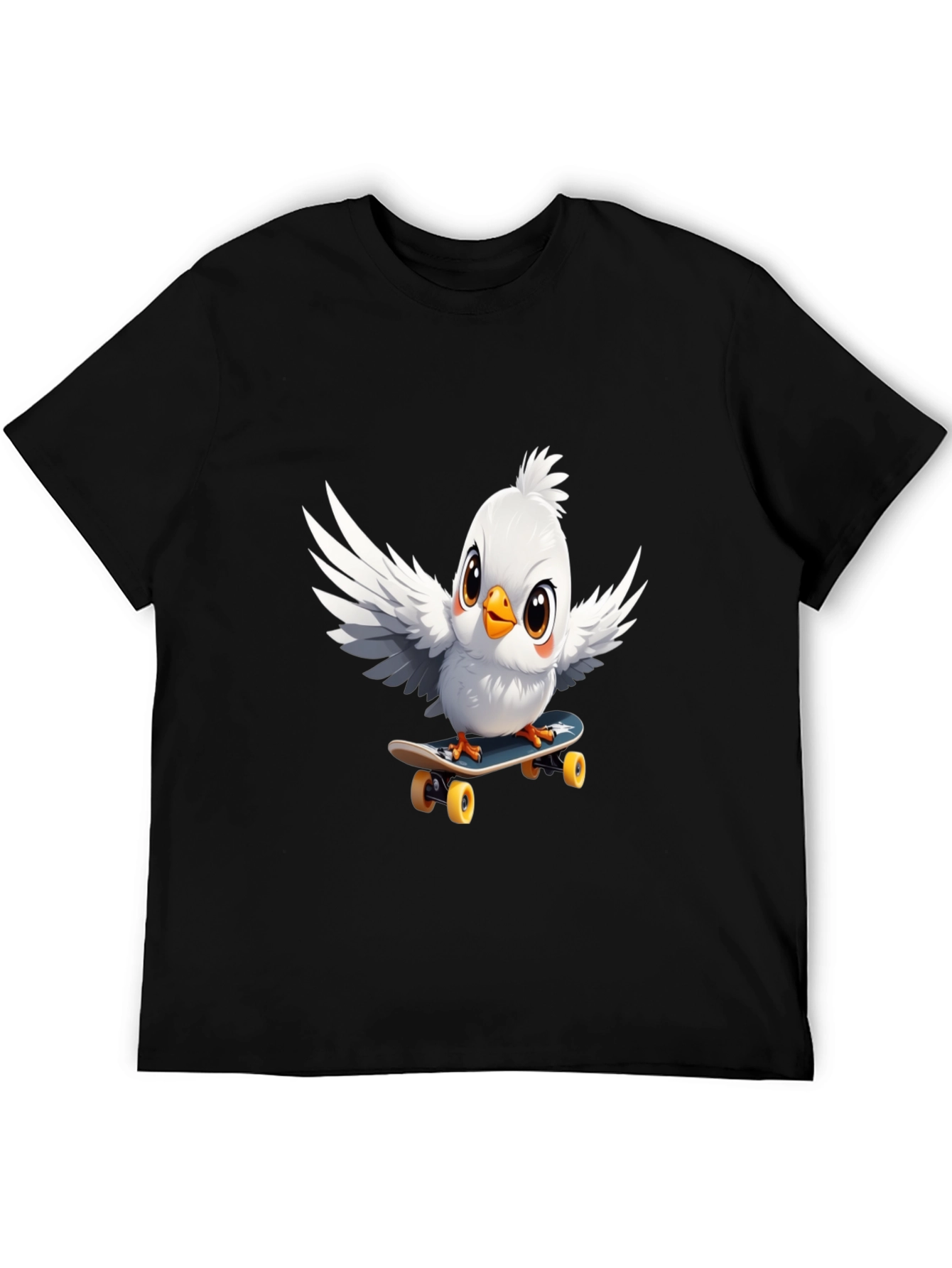 Skateboarding Bird Graphic Tee - Cool Cotton T-Shirt