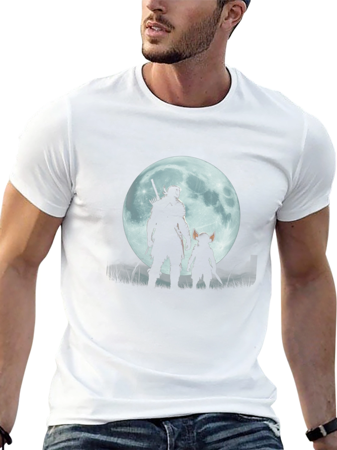 Silhouette Moon Graphic Tee - Black