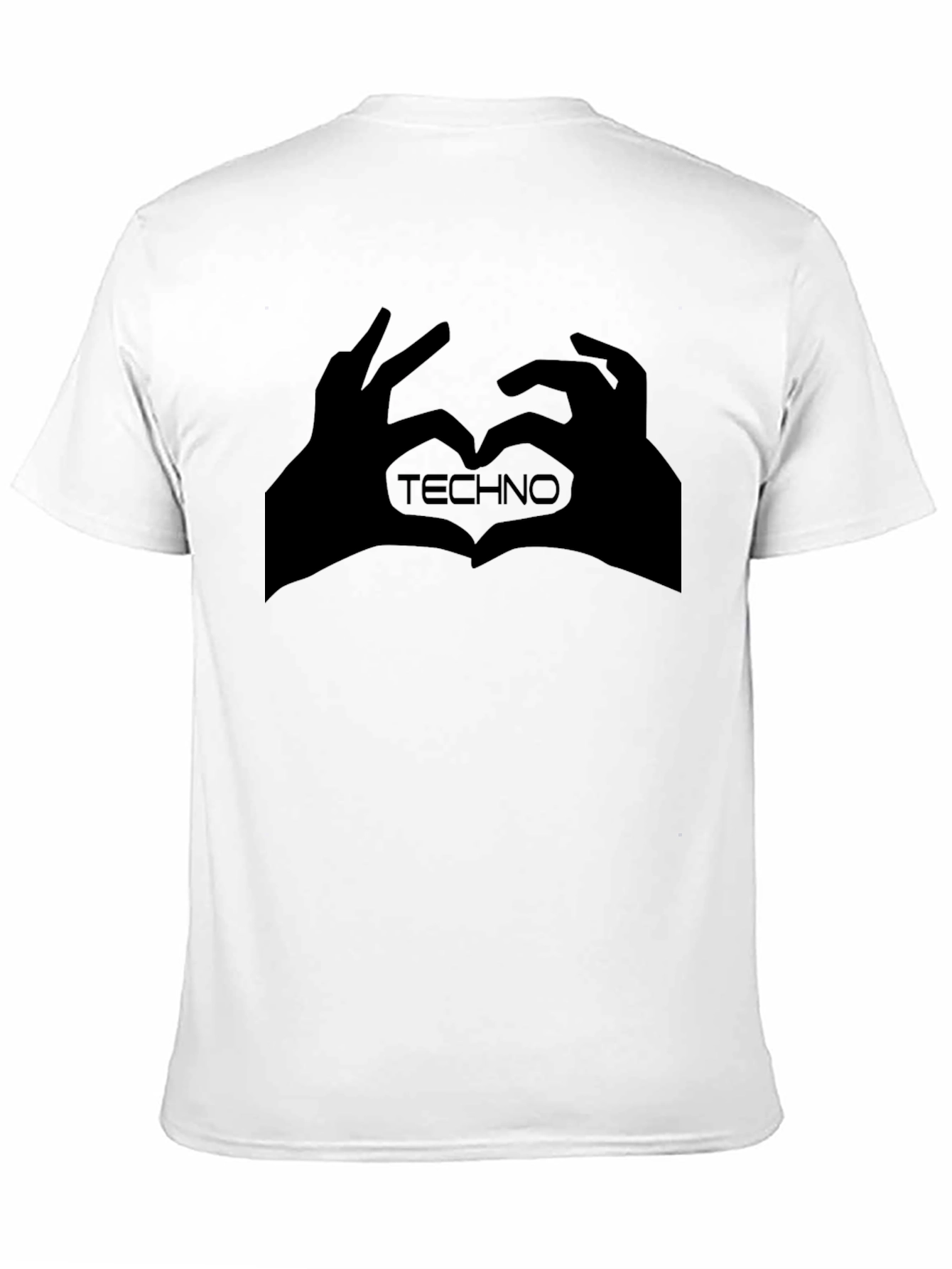 Techno Music Heart Hands Graphic Tee