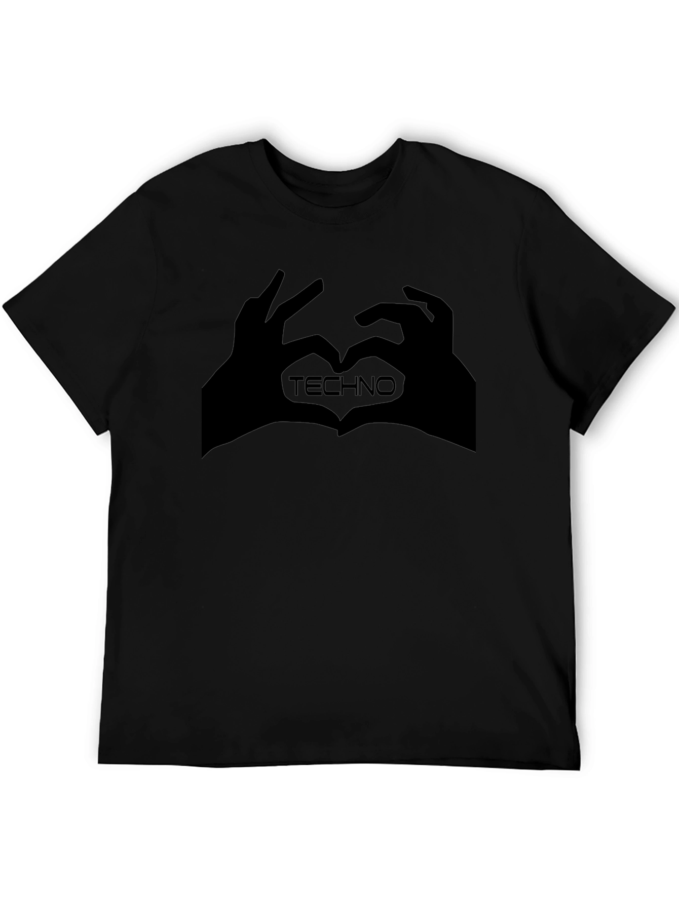 Techno Music Heart Hands Graphic Tee