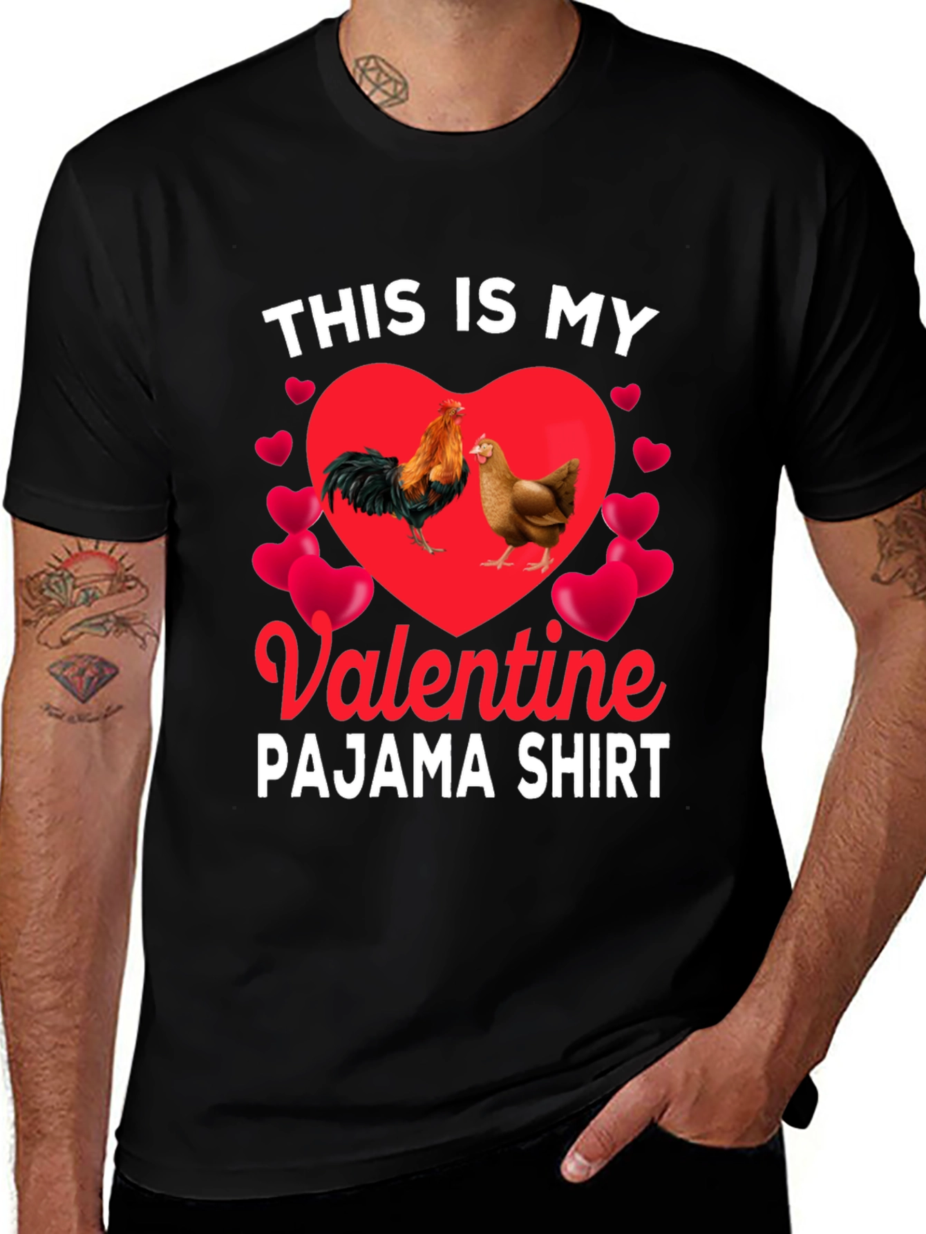 Valentine Chicken Pajama Shirt