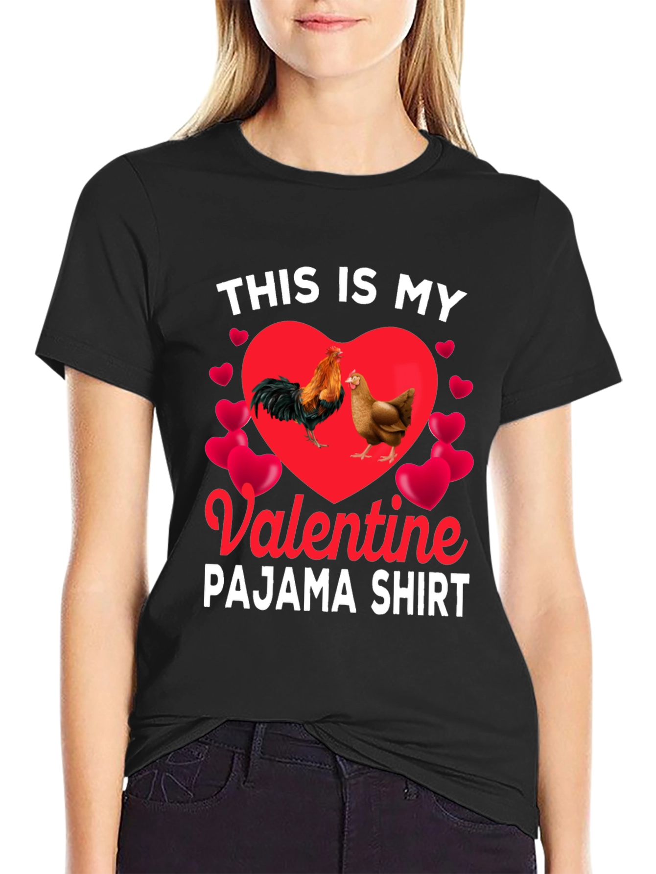 Valentine Chicken Pajama Shirt