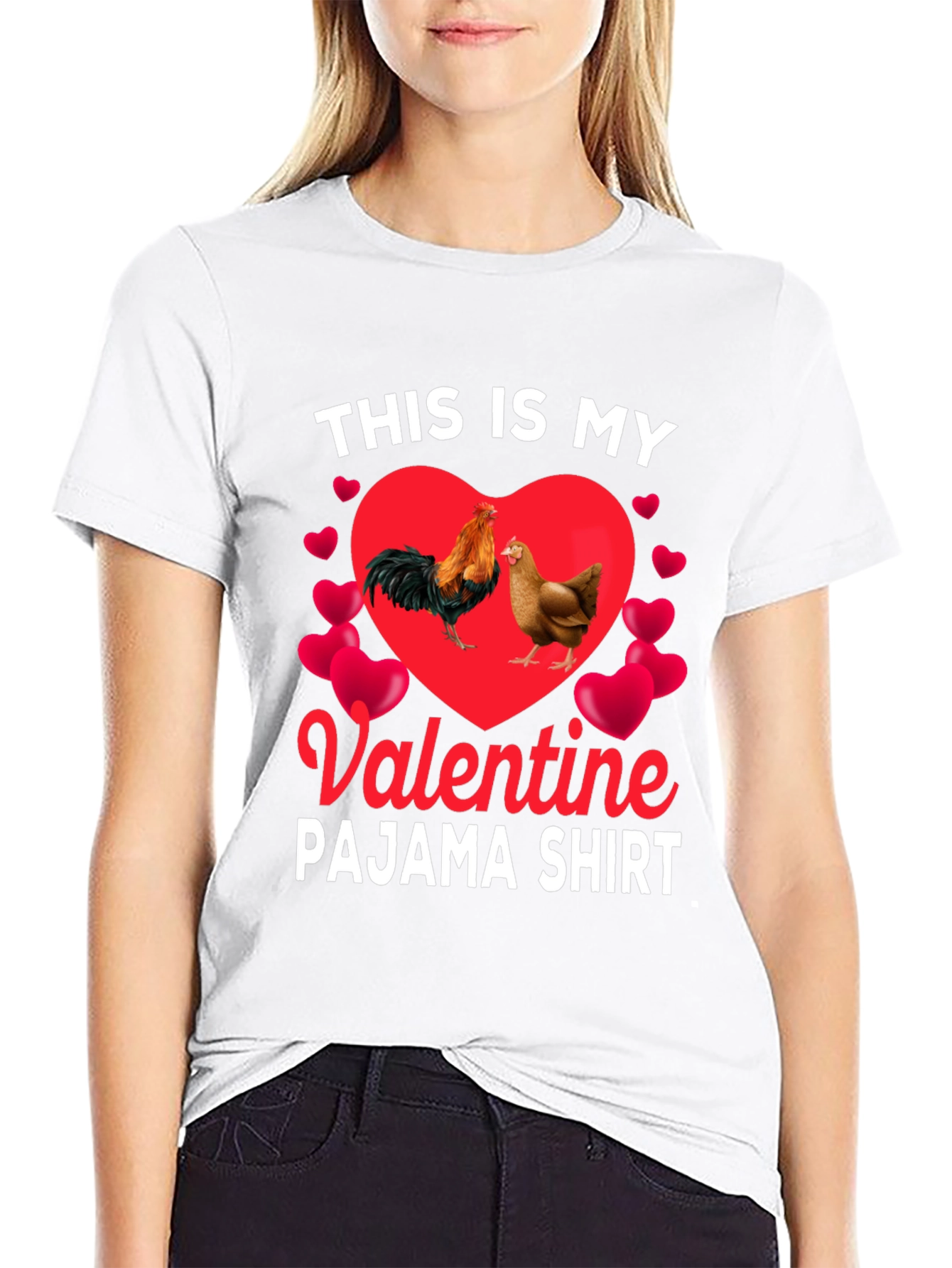 Valentine Chicken Pajama Shirt