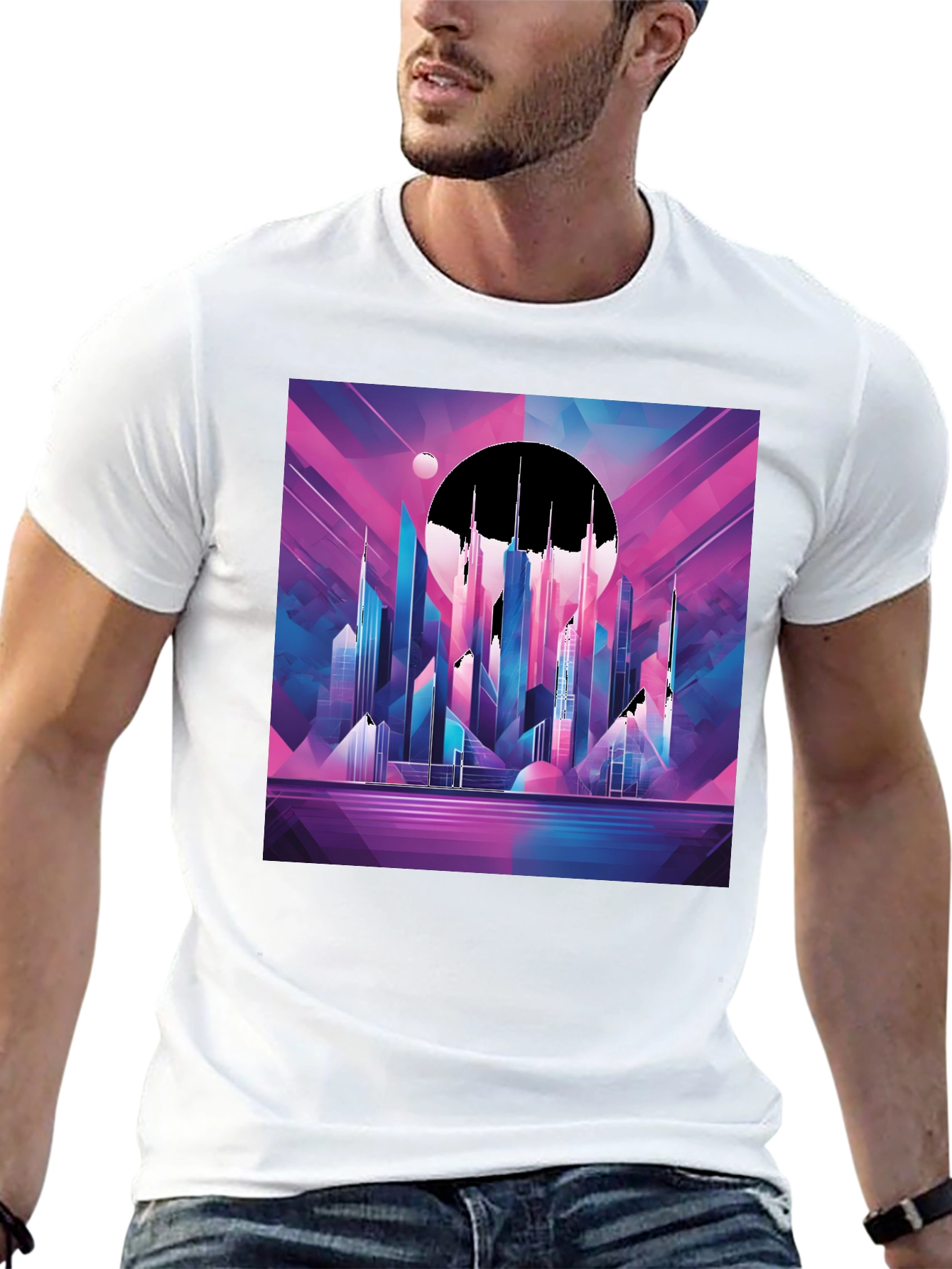 Synthwave Cityscape Graphic Tee