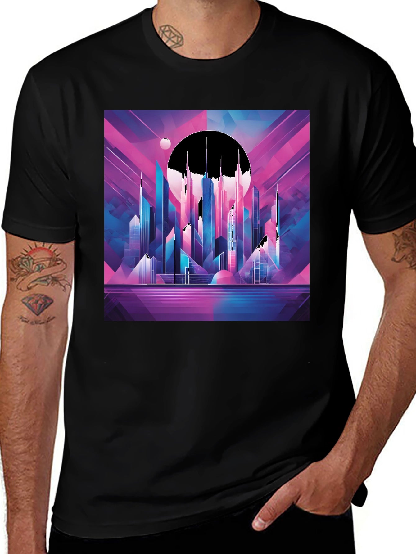 Synthwave Cityscape Graphic Tee