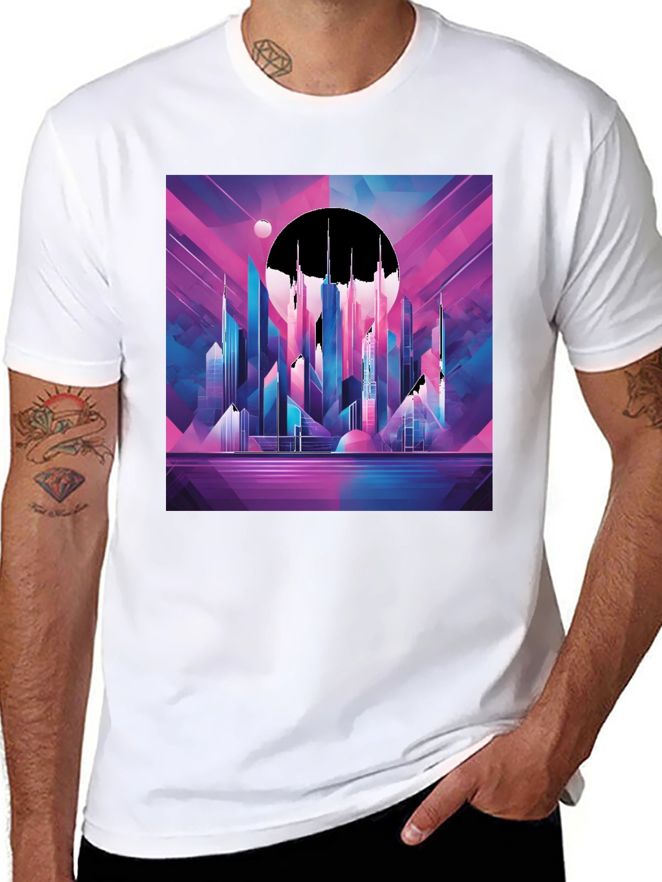 Synthwave Cityscape Graphic Tee