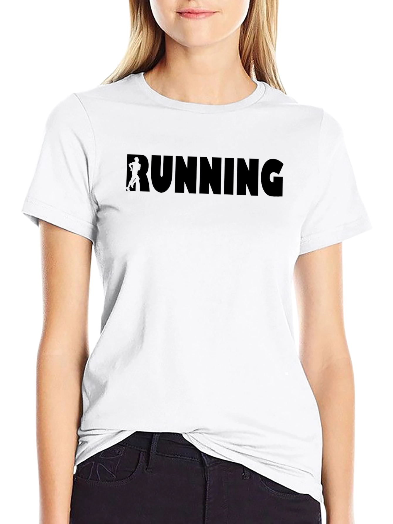 Mens Black Running Graphic T-Shirt