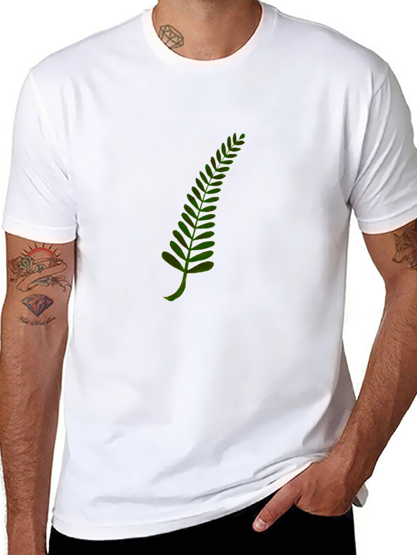 Fern Print Black T-Shirt