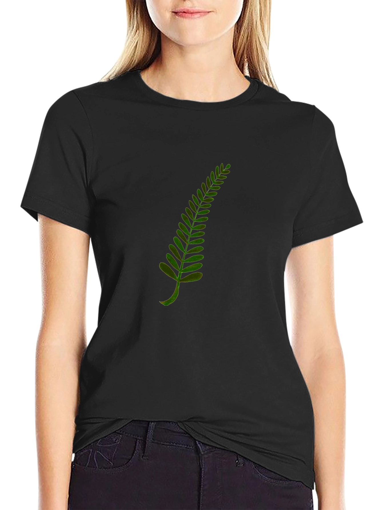 Fern Print Black T-Shirt